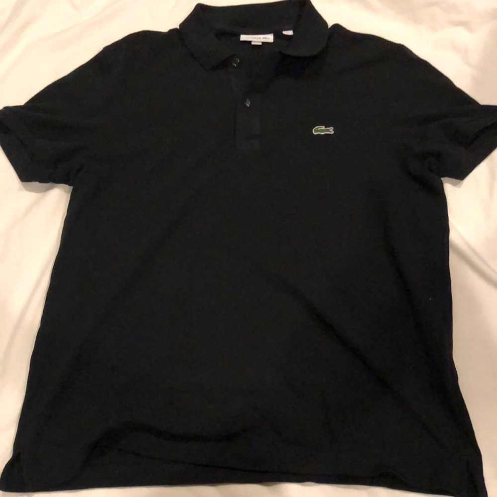 Black Lacoste polo slim fit